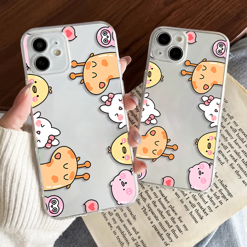 Cute Cartoon Transparent Silicone Phone Case