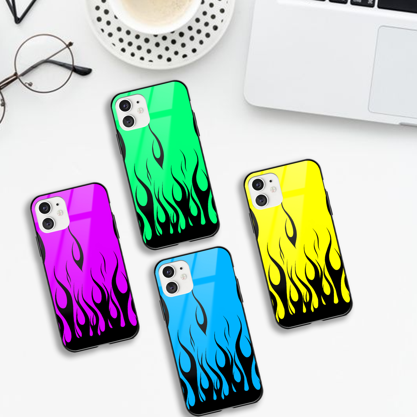 Yellow Fire Glass Phone Case