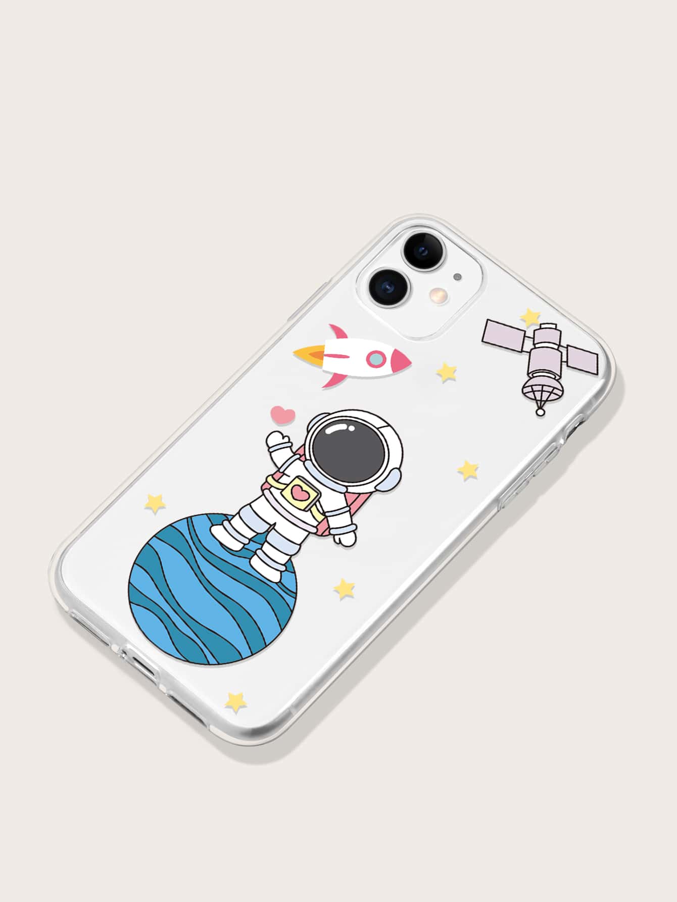 Astronaut Couple Clear Silicone Phone Case