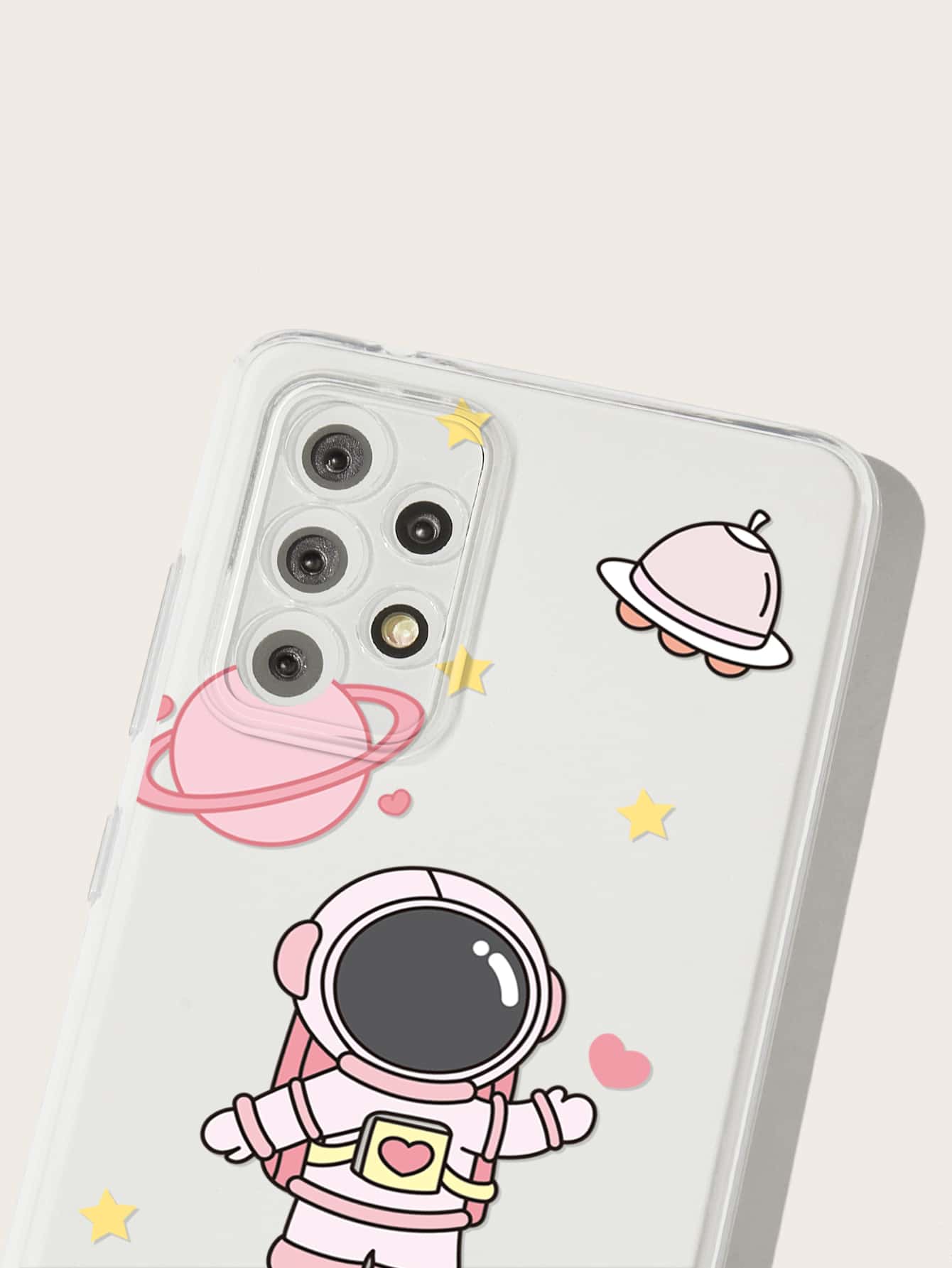 Astronaut Couple Clear Silicone Phone Case