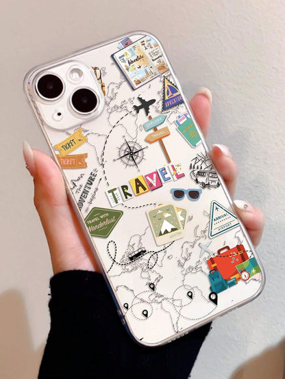 World Travel Transparent Silicone Phone Case