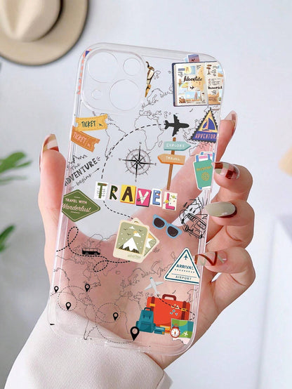 World Travel Transparent Silicone Phone Case