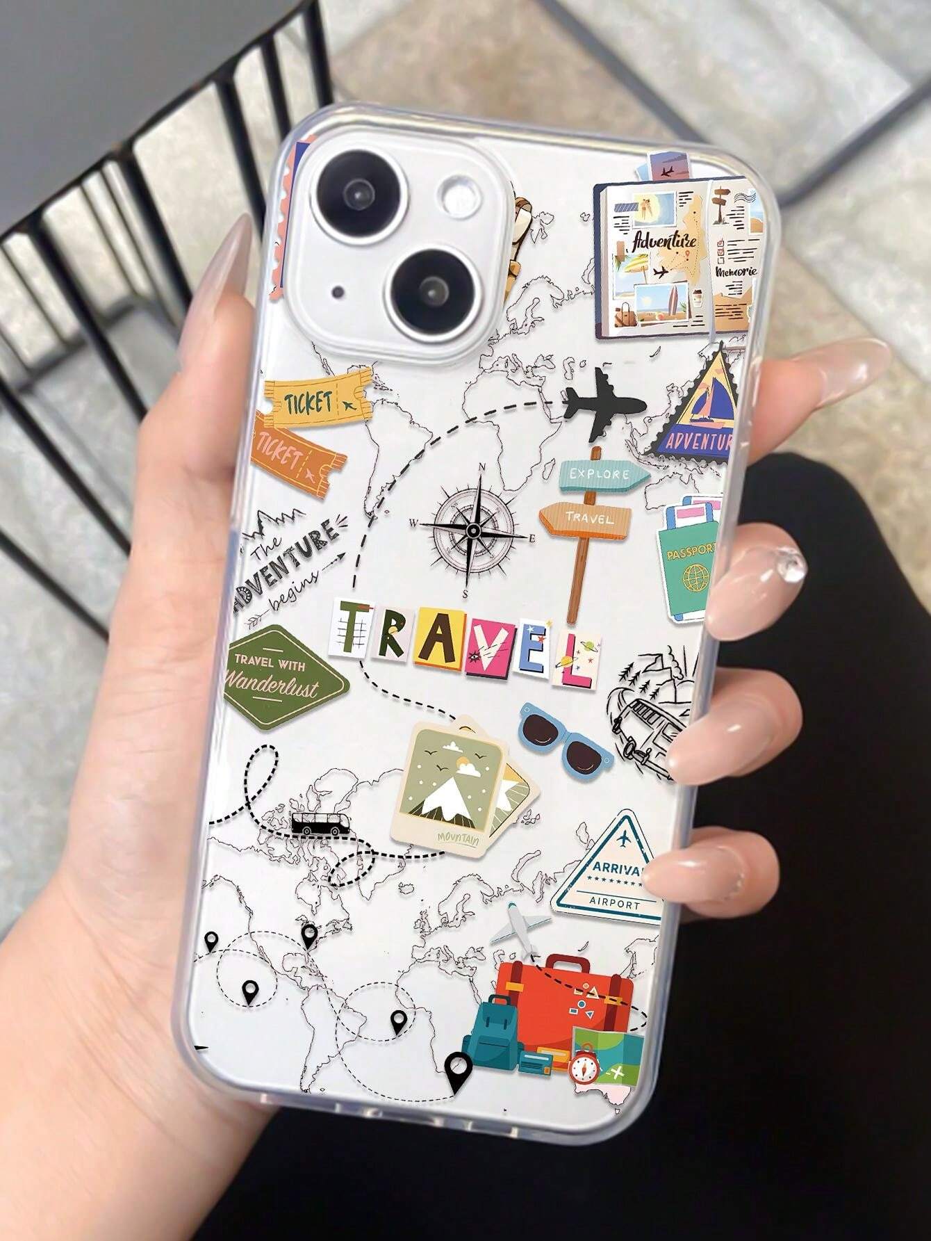 World Travel Transparent Silicone Phone Case