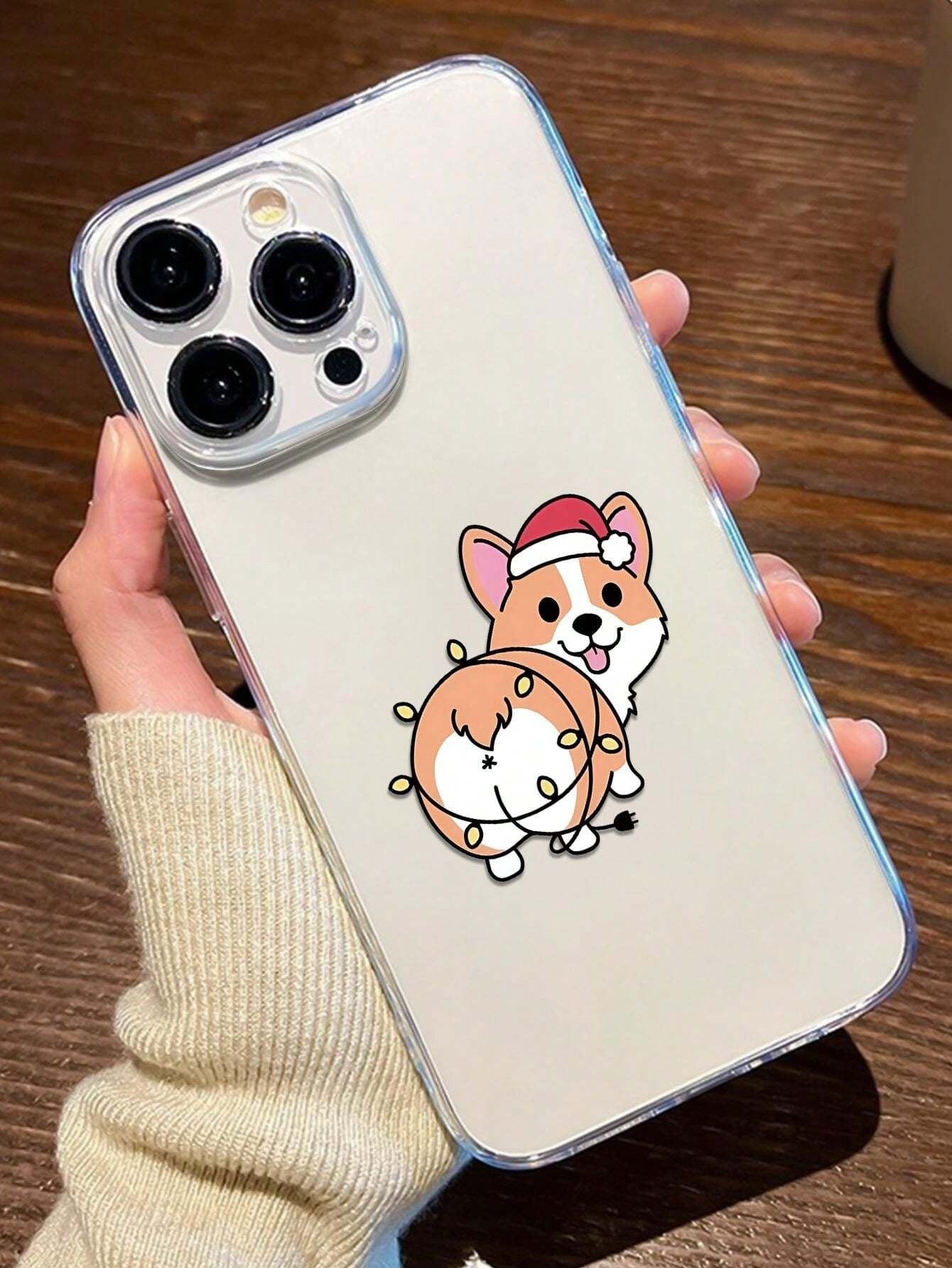 Cute Puppy Transparent Silicone Phone Case