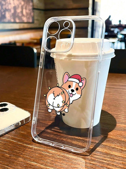 Cute Puppy Transparent Silicone Phone Case