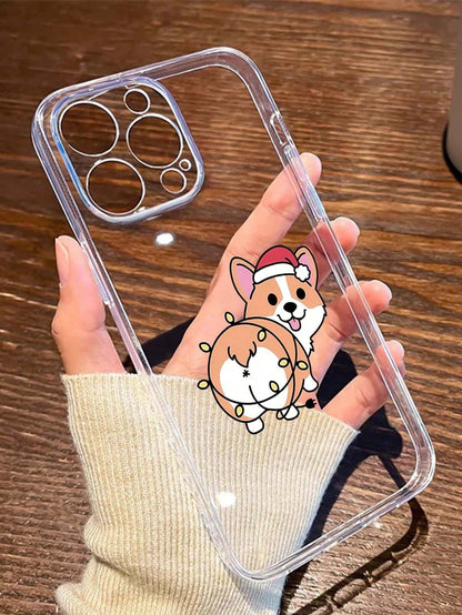 Cute Puppy Transparent Silicone Phone Case