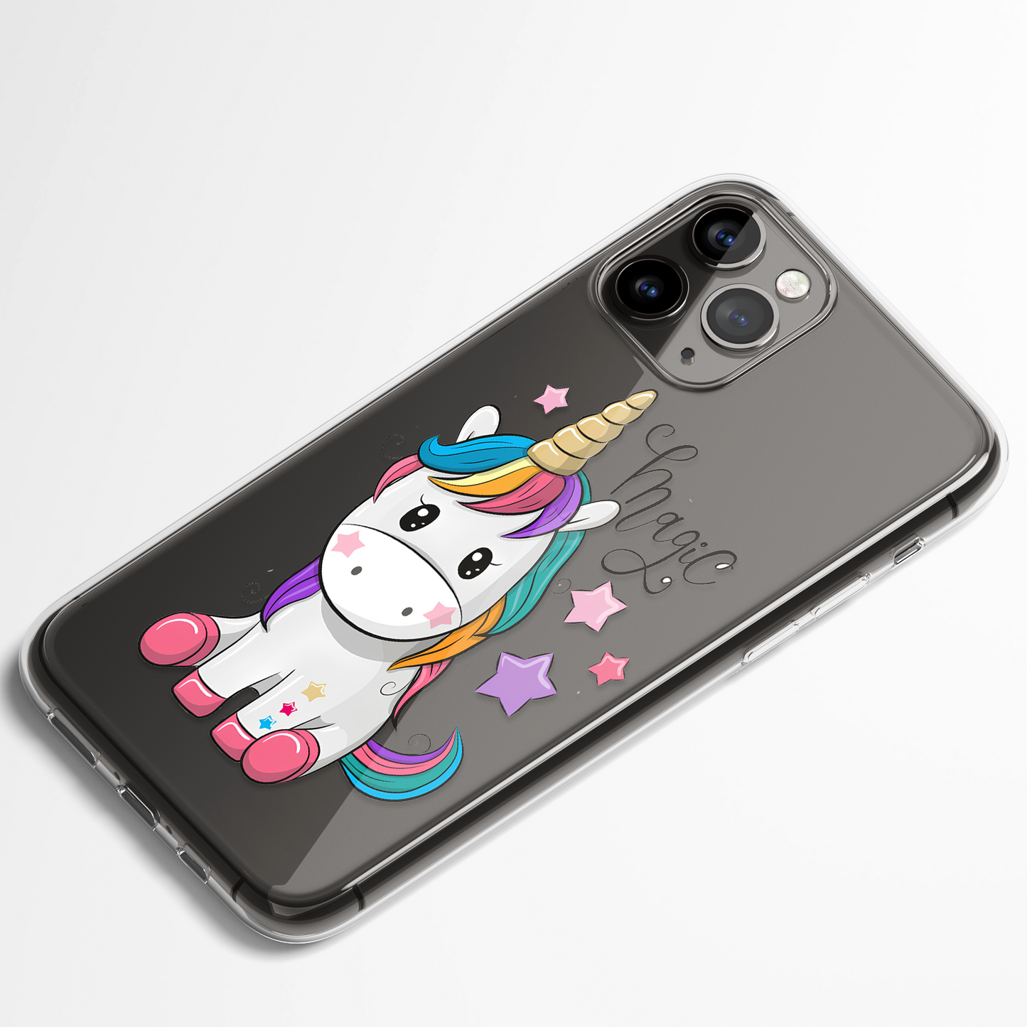 Cute Unicorn Baby Clear Silicone Phone Cover Case