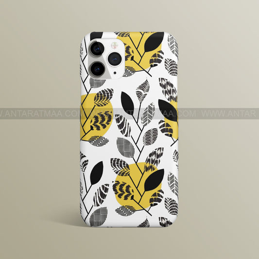 Black yellow pattern floral case