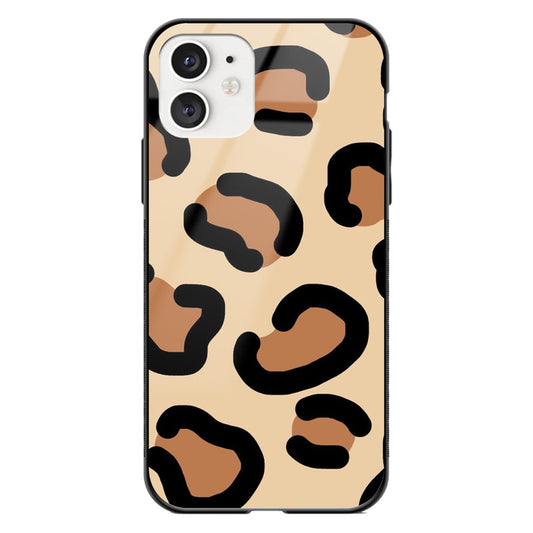 Leopard Brown Skin Glass Case