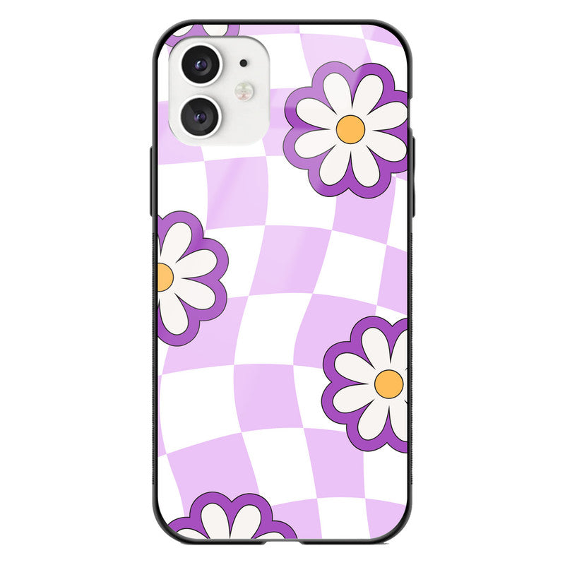 Lavender Swril Floral Glass Phone Case