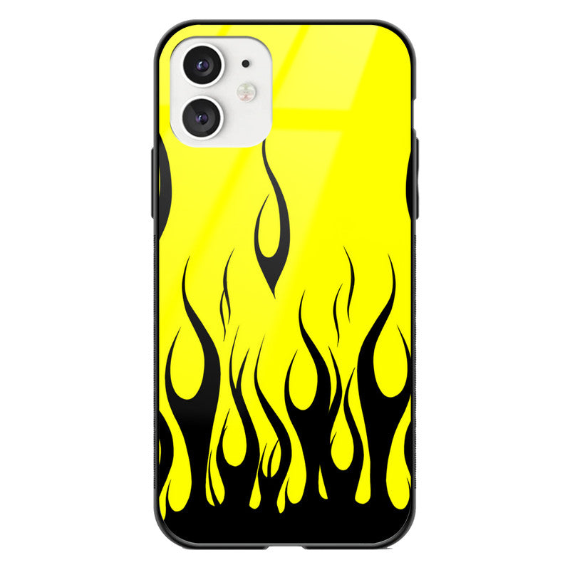 Yellow Fire Glass Phone Case