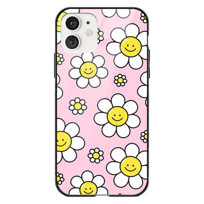 Neon Multi Color Floral Glass Phone Case