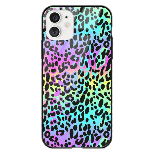 Neon Vibrant Colors Leopard Glass Phone Case