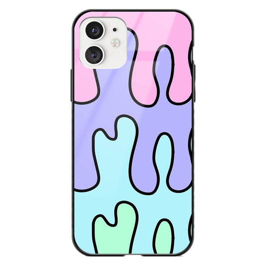 Neon Pastel Paints Pattern Glass Phone Case