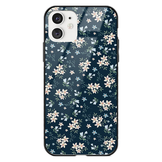 Blue Floral Glass Case