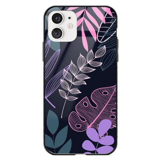 Floral Pattern Glass Phone Case