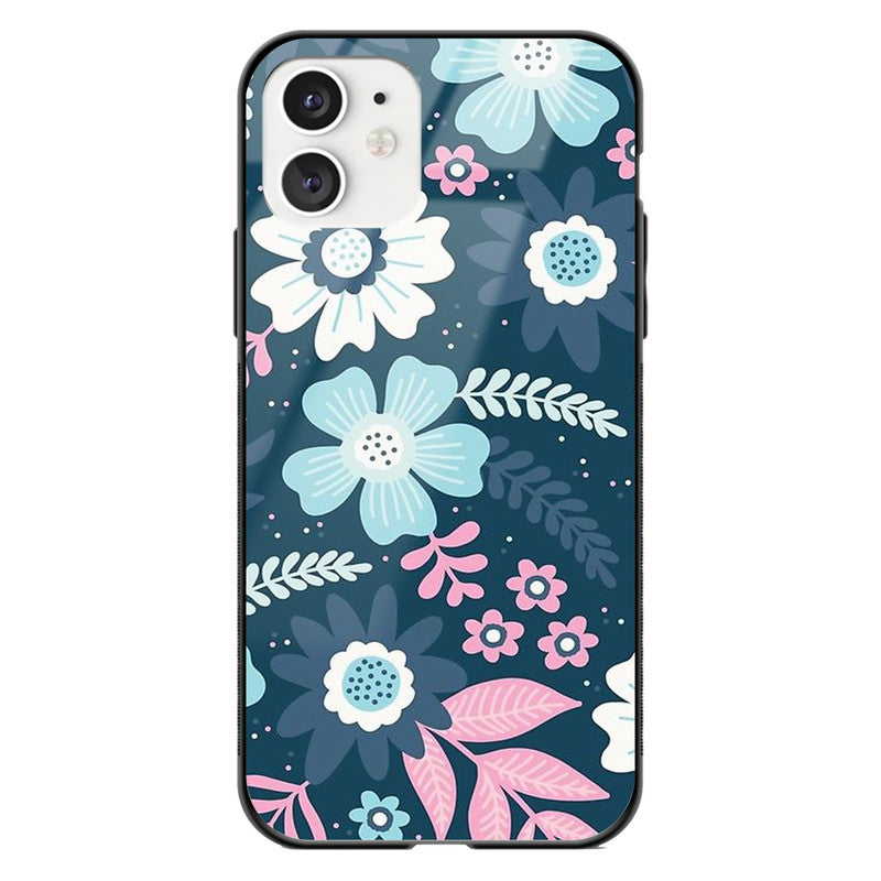 Floral Art Pattern Glass Phone Case