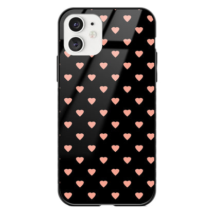 Heart Pattern Glass Phone Case