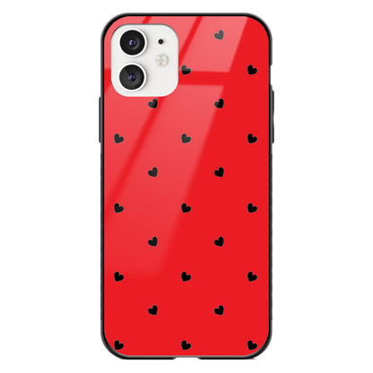 Heart Pattern Custom Glass Phone Case