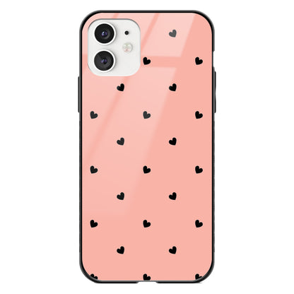 Heart Pattern Custom Glass Phone Case