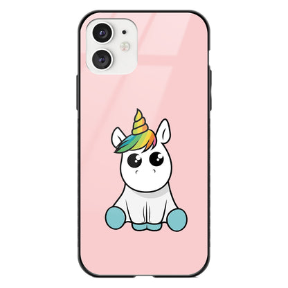 Baby Unicorn Cartoon Glass Phone Case