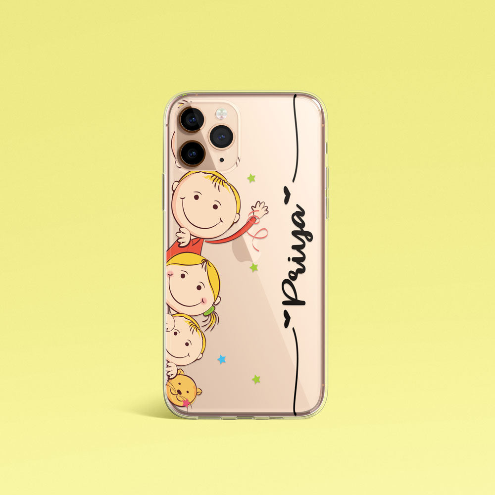 Cartoon Silicone Case with customised name