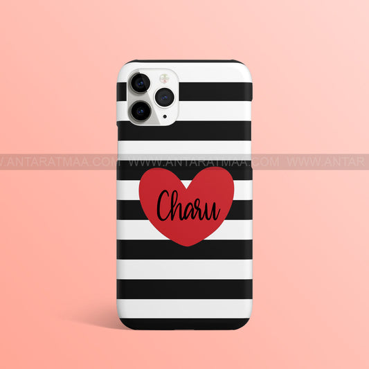 Black pattern heart case