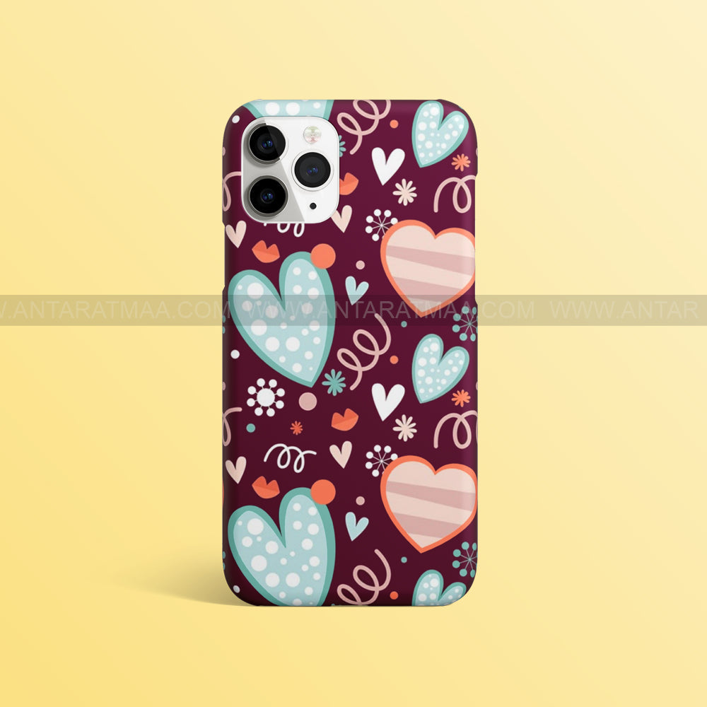 Blue Pink heart pattern case