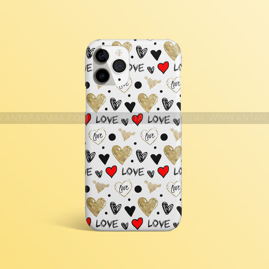 Love heart glitter case