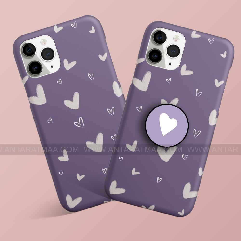 Voilet Heart Phone Case With Holder