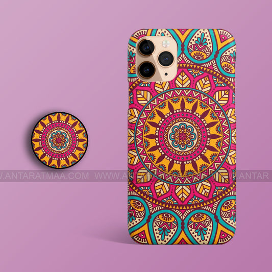 Dark Mandala Phone Case With Holder