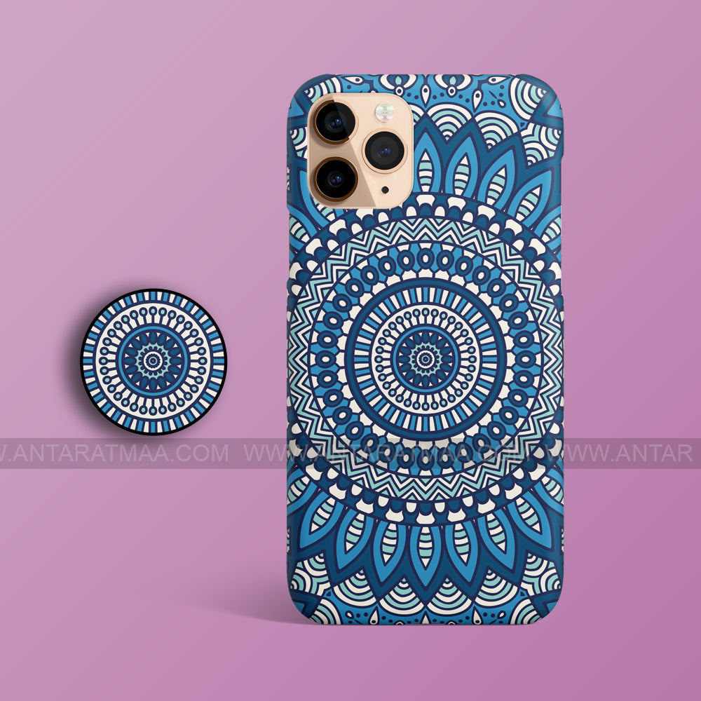 Blue Mandala Phone Case With Holder