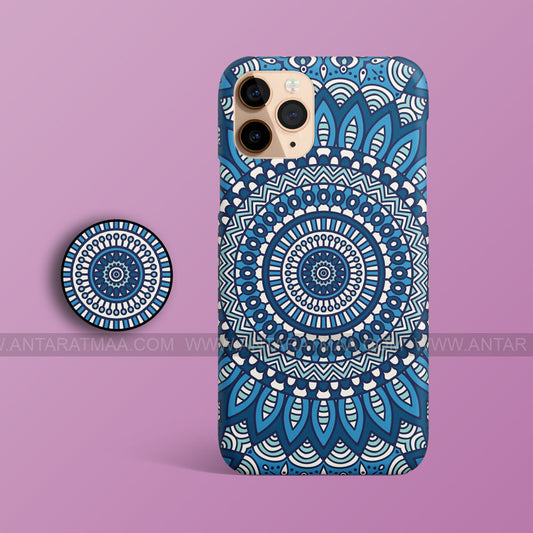 Blue Mandala Phone Case With Holder