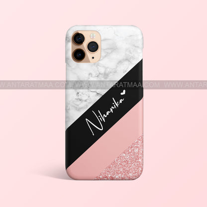 Marble Glitter Case With Holder