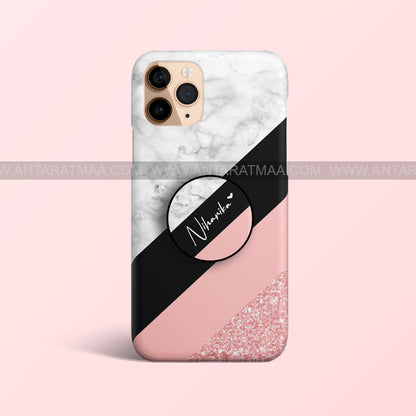 Marble Glitter Case With Holder