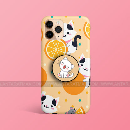 Cute Cat Lemon Case with Holder