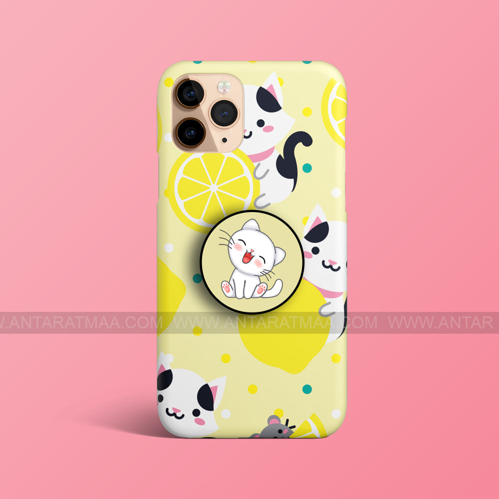 Cute Cat Lemon Case with Holder