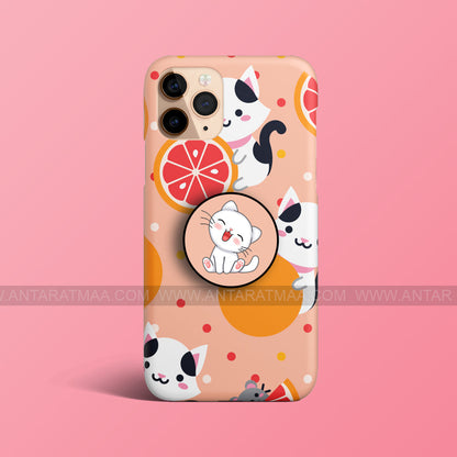 Cute Cat Lemon Case with Holder