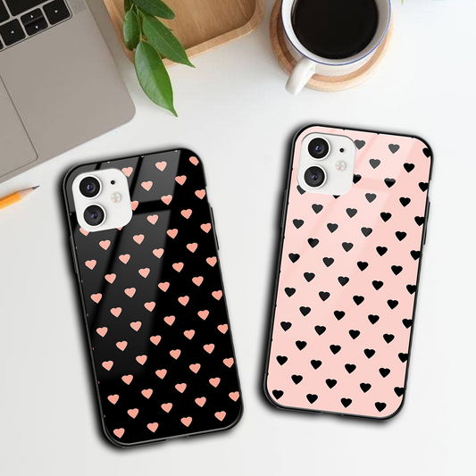 Heart Pattern Glass Phone Case