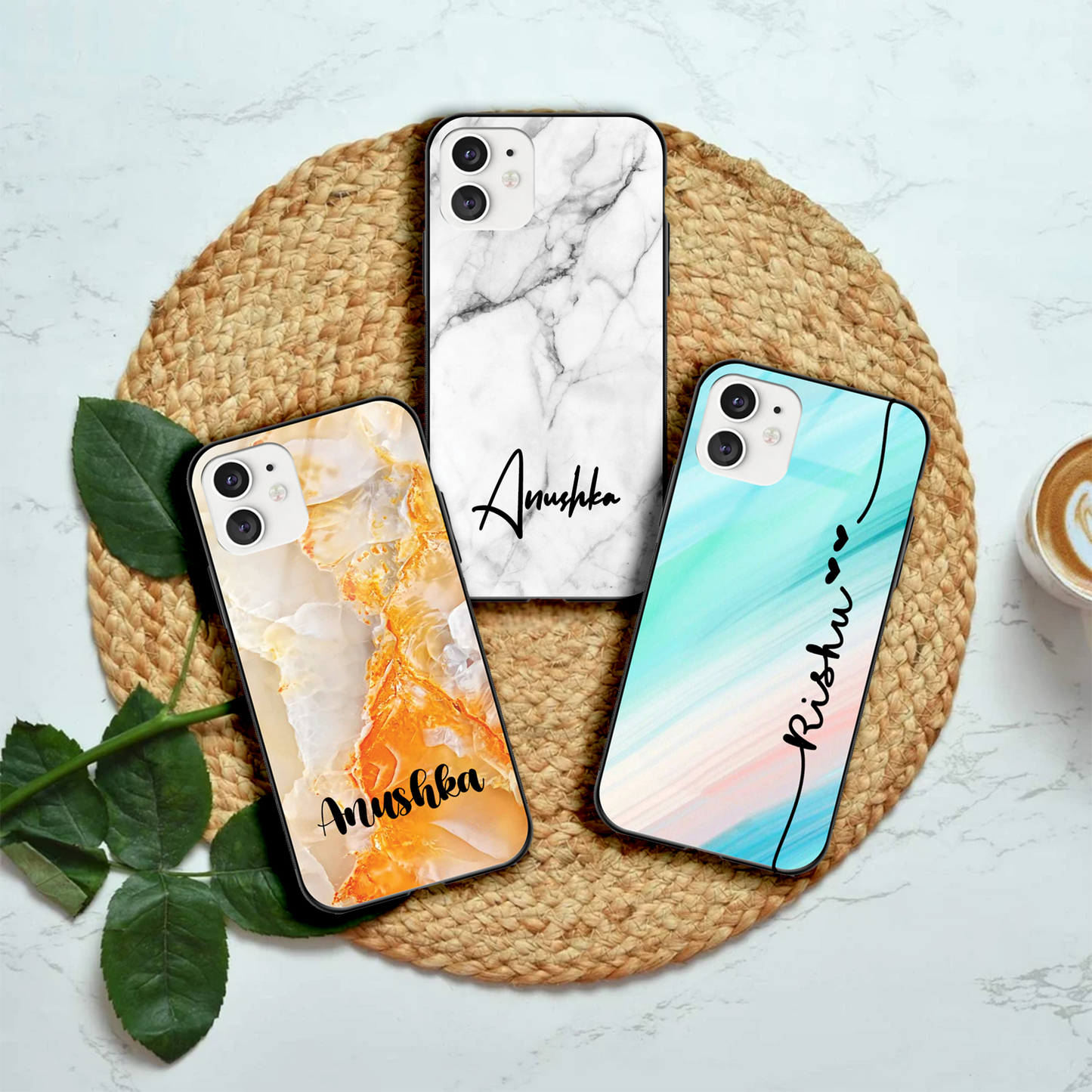 Marble Design Custom Glass Phone Case