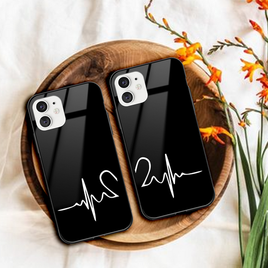 Couple HeartBeat Glass Phone Case