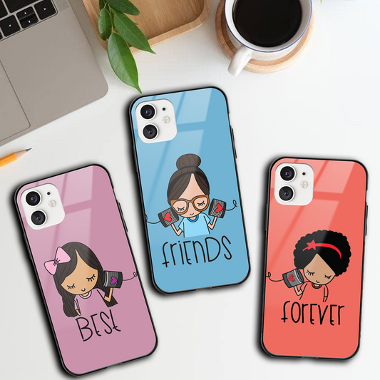 Best Friend Forever BFF Glass Phone Case