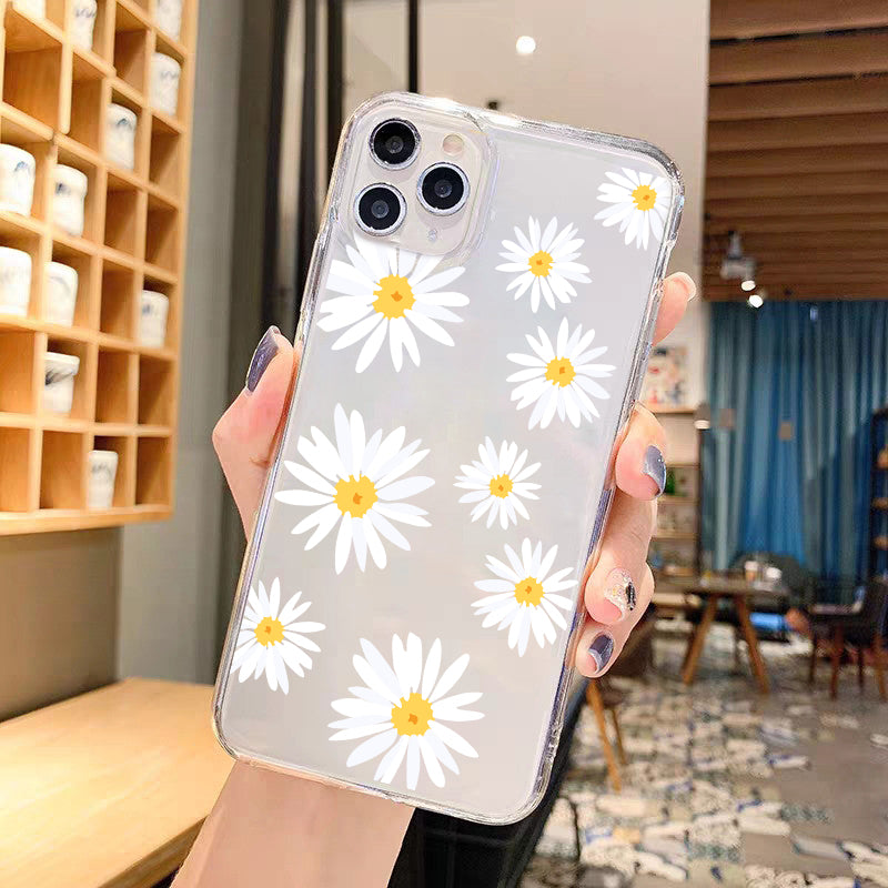 Sunflower & Daisy Design Clear Silicone Phone Cover Case